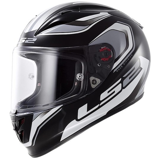Motorrad Helm Integral Fiber LS2 FF323 Pfeil R Geo Schwarz / Weiß