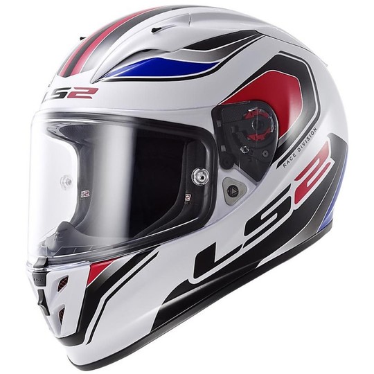 Motorrad Helm Integral Fiber LS2 FF323 Pfeil R Geo Weiß / Blau / Rot