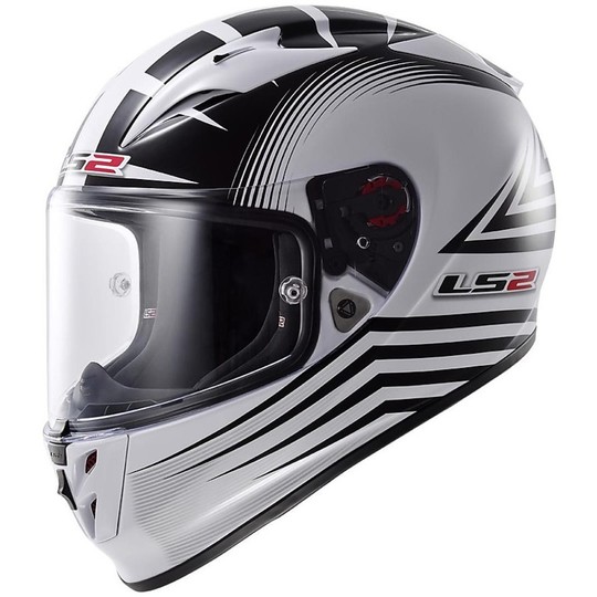 Motorrad Helm Integral Fiber LS2 FF323 Pfeil Trax R Weiß / Schwarz
