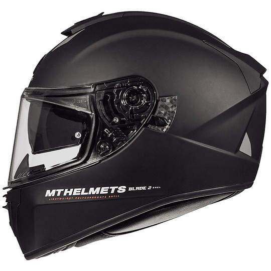 Motorrad Helm Integral MT Helme Blade 2 Evo Doppel Visier A1 Matt Schwarz