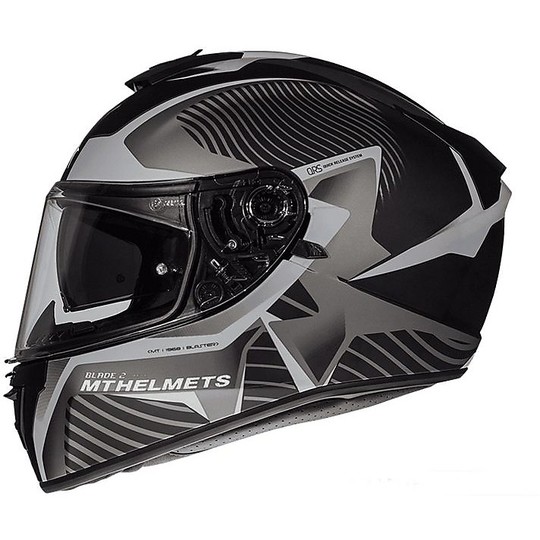 Motorrad Helm Integral MT Helme Blade 2 Evo Doppel Visier B6 Blaster Matt Grau