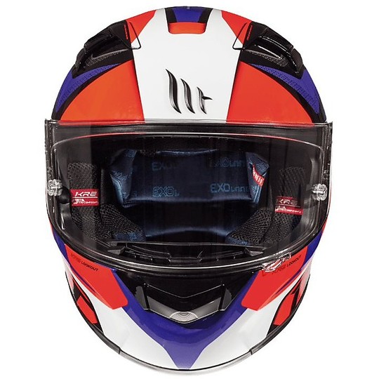 Motorrad Helm Integral MT Helme KRE in Fiber Look2 Red Fluo G2