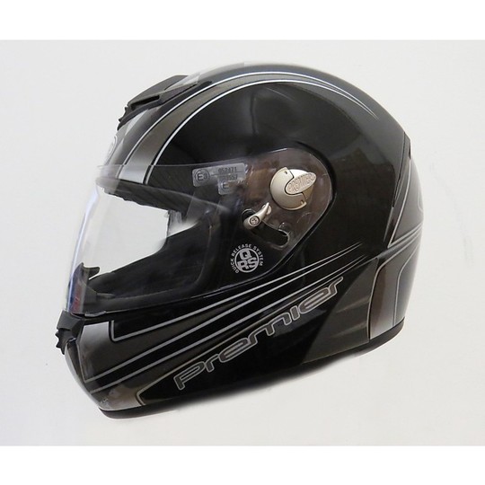 Motorrad-Helm Integral Premier Fibre Tricomposita Modell Black Devil Ck