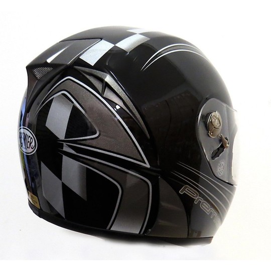 Motorrad-Helm Integral Premier Fibre Tricomposita Modell Black Devil Ck