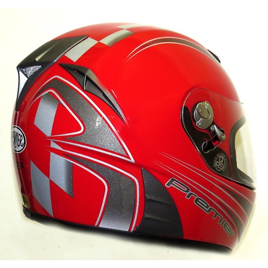 Motorrad-Helm Integral Premier Fibre Tricomposita Modell Ck Red Devil