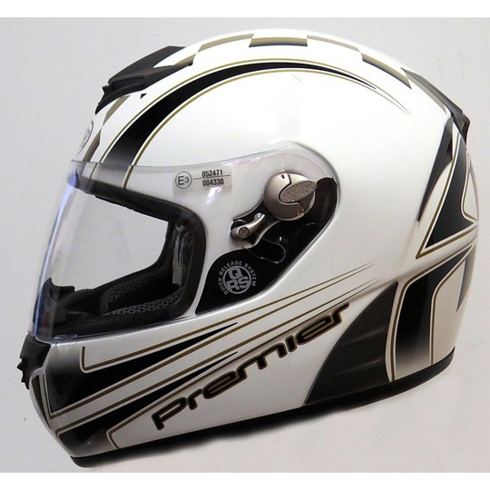 Motorrad-Helm Integral Premier Fibre Tricomposita Modell Ck White Devil