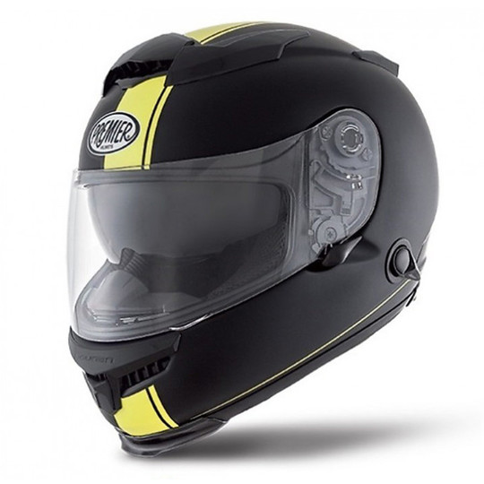 Motorrad Helm Integral Premier Touran Multi Doppel Visor DSY BM Matt Schwarz Neon Gelb