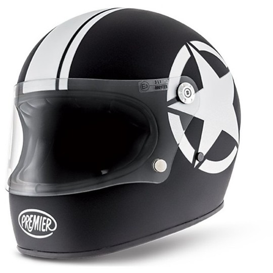 Motorrad Helm Integral Premier Trophy Stil der 70er Jahre Färbung Sterne 9 BM