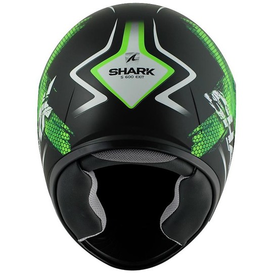 Motorrad Helm Integral Shark S600 PINLOCK EXIT Schwarz Grün Deckende