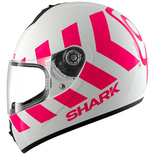 Motorrad Helm Integral Shark S600 PINLOCK keine Panik Weiß Rosa Opaque