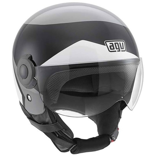 Motorrad Helm Jet Agv Bali Copter Multi visuellen Weiß Schwarz Grau