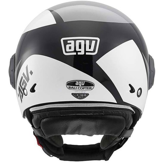 Motorrad Helm Jet Agv Bali Copter Multi visuellen Weiß Schwarz Grau