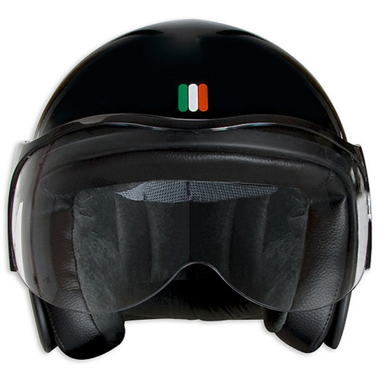 Motorrad Helm Jet BARRACUDA Fiber Gloss Black mit Maske