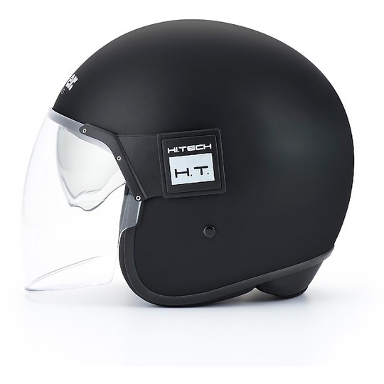 Motorrad-Helm Jet Blauer POD mit Maske Mat Schwarz