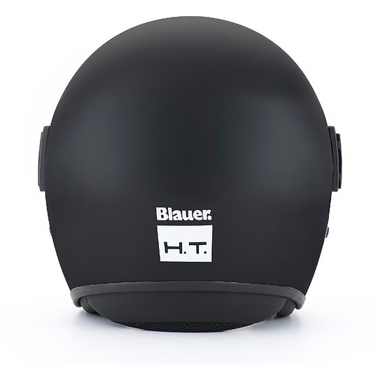 Motorrad-Helm Jet Blauer POD mit Maske Mat Schwarz