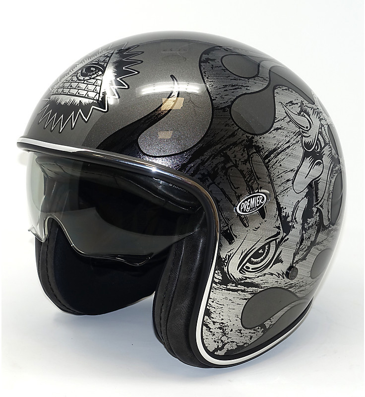 A-Pro Jet Roller Helmet – Silver With Black Graphics – ECE 22.06 Approved, Polycarbonate
