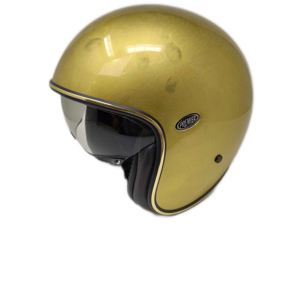 Motorrad Helm Jet Custom Premier VINTAGE DR GOLD