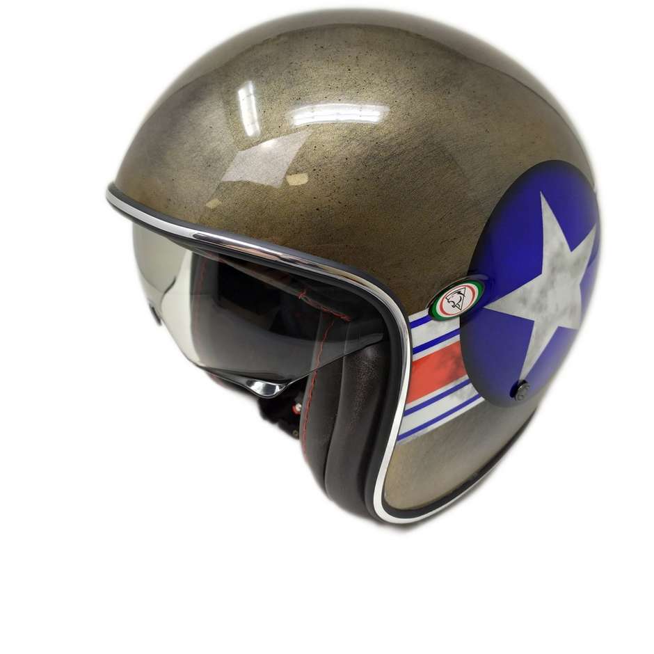 Motorrad Helm Jet Custom Premier VINTAGE MR STAR BRONZE Limited Edition