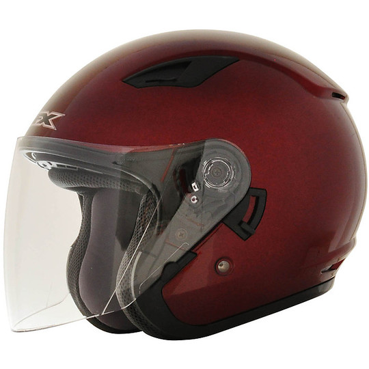 Motorrad-Helm Jet Doppel Visor AFX FX-46 Red Bordeux