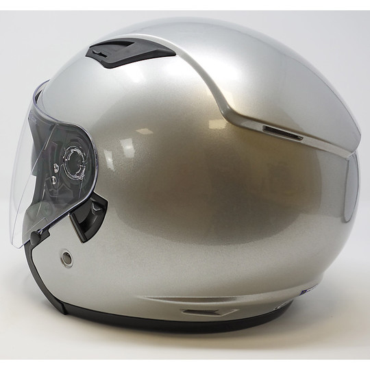 Motorrad-Helm Jet Doppel Visor AFX FX-46 silber poliert