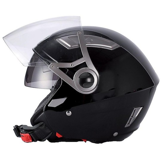 Motorrad Helm Jet Doppel Visor BHR 709 Doppel Black