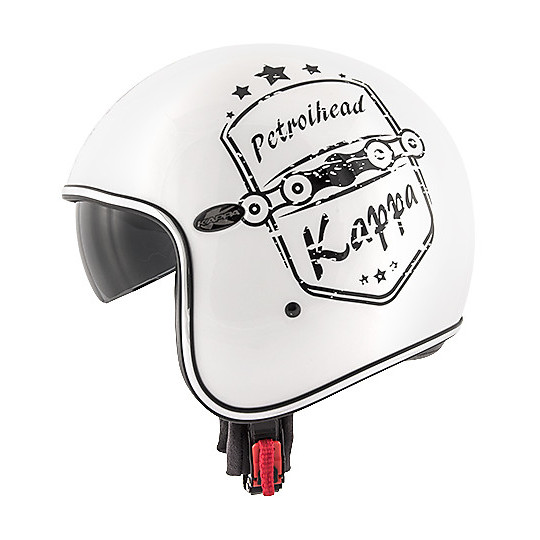 Motorrad Helm Jet Fiber Vintage Benutzerdefinierte Kappa KV-29 PHILADELPHIA Petrolkopf Weiß