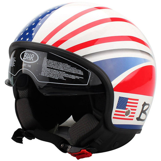 Motorrad Helm Jet Jahrgang mit Visor Bhr 708 interne Verwendung