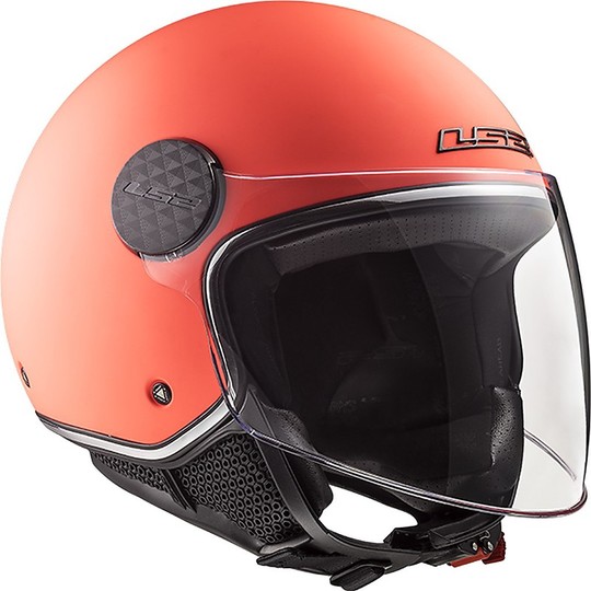 Motorrad Helm Jet Ls2 OF558 SPHERE LUX Solid Matt Orange + Smoky Visier