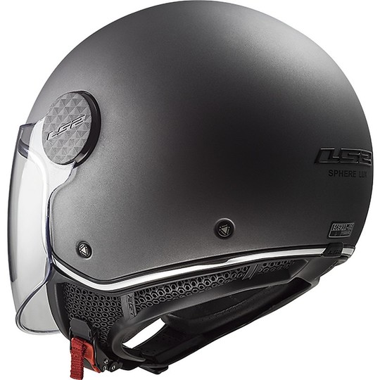 Motorrad Helm Jet Ls2 OF558 SPHERE LUX Solid Matt Titan + Rauchglas