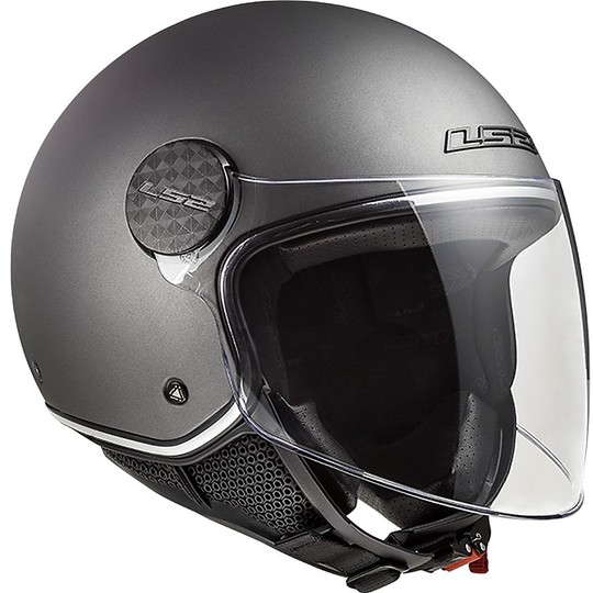 Motorrad Helm Jet Ls2 OF558 SPHERE LUX Solid Matt Titan + Rauchglas