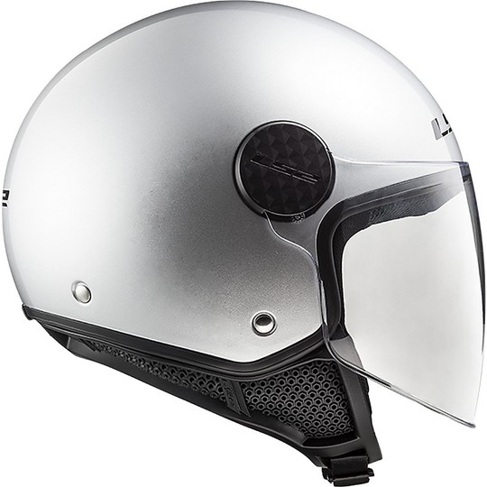Motorrad Helm Jet Ls2 OF558 SPHERE Solid Silber