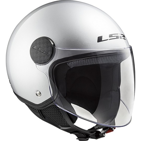 Motorrad Helm Jet Ls2 OF558 SPHERE Solid Silber