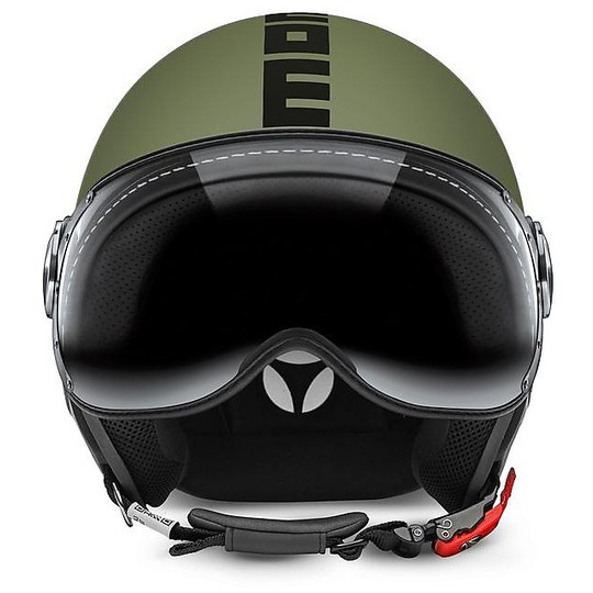 Motorrad Helm Jet Momo Design figther Klassische Militärgrün 