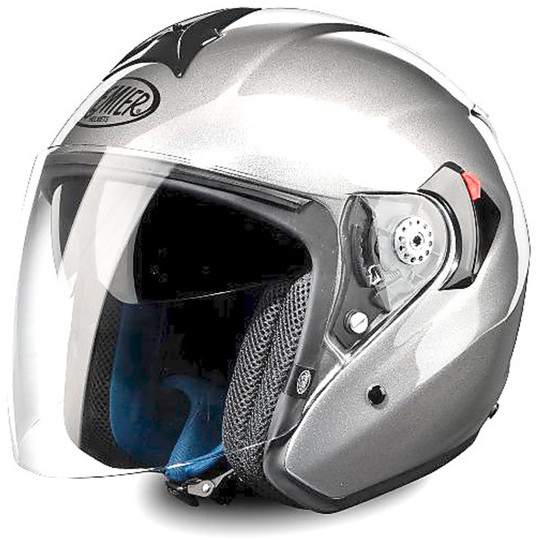 Motorrad Helm Jet Premier JT4 Touring Visier Lange Silber