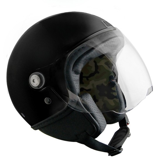 Motorrad Helm Jet Quelle Mio Matt Black Camo