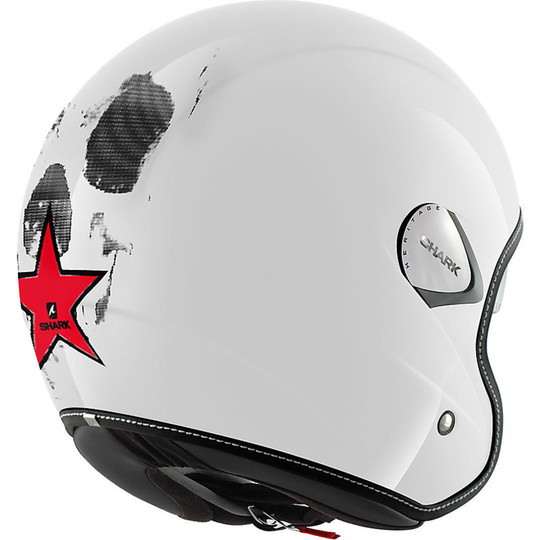Motorrad-Helm Jet Shark HERITAGE SKULL Weiß Rot