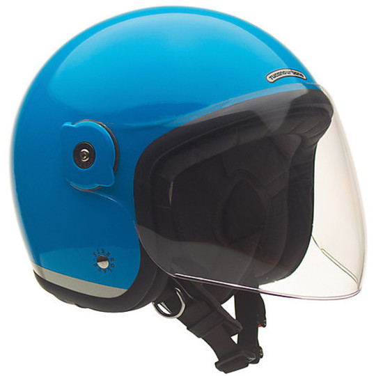 Motorrad Helm Jet Tucano Urbano EL'MET Fiber Blau Fluo