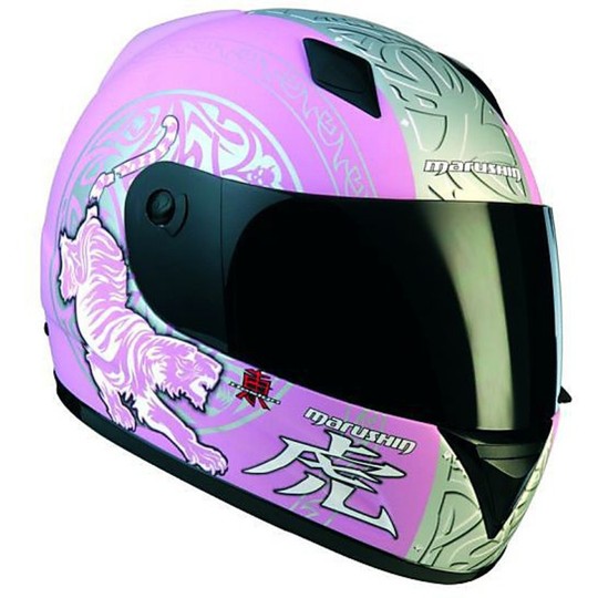 Motorrad-Helm Marushin Vollständige 778Nx Mikuma Tiger Wohnung Rosa