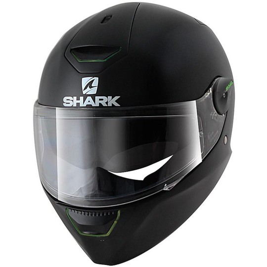Motorrad Helm mit integriertem LED Shark Skwal BLANK Matt Schwarz