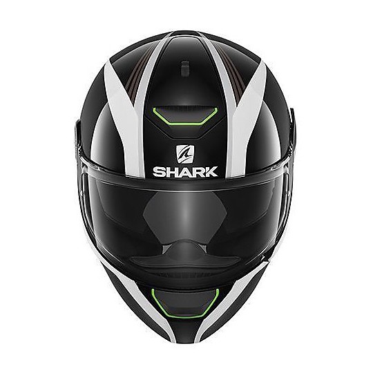 SHARK Herren Motorradhelm NC, Schwarz/Weiß/Rot - Mit Sonnenvisier & Pinlock