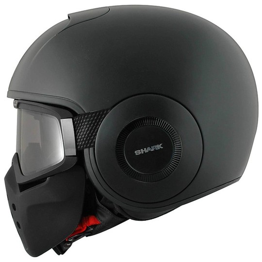 Motorrad-Helm mit Schutzbrille-Jet Shark RAW Matt Schwarz