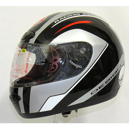 Motorrad-Helm mit Visier Integral berik 1St1 Grau Schwarz