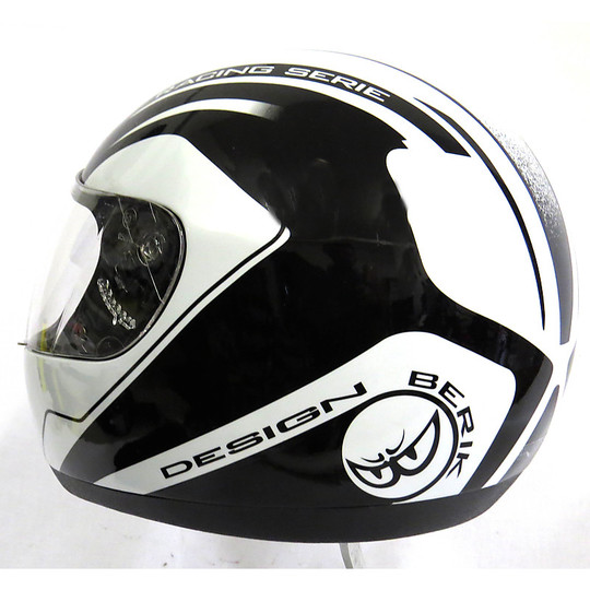 Motorrad-Helm mit Visier Integral berik 1ST4 Schwarz Weiß