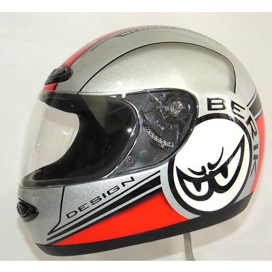 Motorrad-Helm mit Visier Integral berik 3ST1 Grau Rot