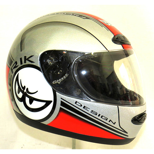 Motorrad-Helm mit Visier Integral berik 3ST1 Grau Rot
