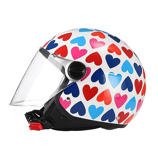 Motorrad-Helm mit Visier Jer Lange BHR 710 Coloring Herzen
