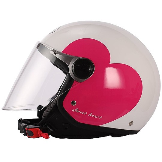 Motorrad-Helm mit Visier Jer Lange BHR 710 Coloring Liebes-Weiß-