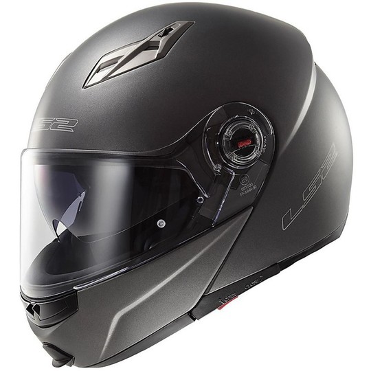Motorrad Helm Modular geöffnet werden Ls2 FF370 Einfache Titanium Doppel Visor