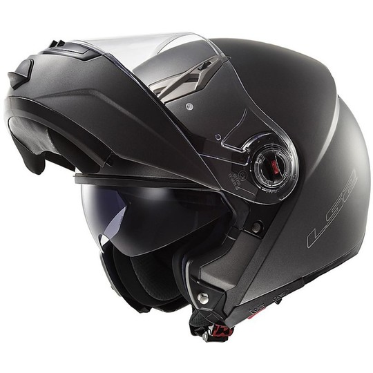 Motorrad Helm Modular geöffnet werden Ls2 FF370 Einfache Titanium Doppel Visor