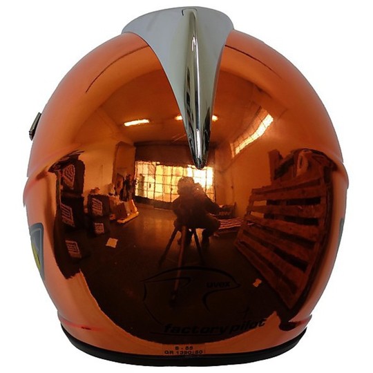 Motorrad-Helm Uvex Enduro Cross Left Fabrik Pilot orange Chrome